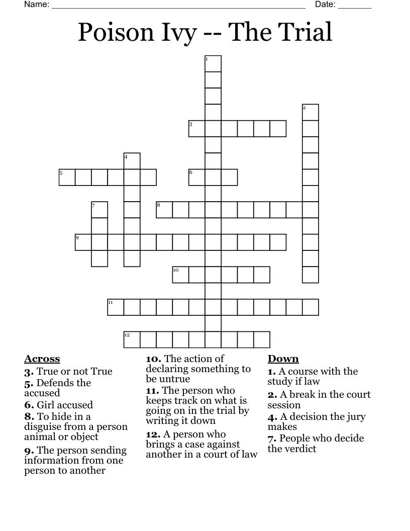 Poison Ivy -- The Trial  Crossword