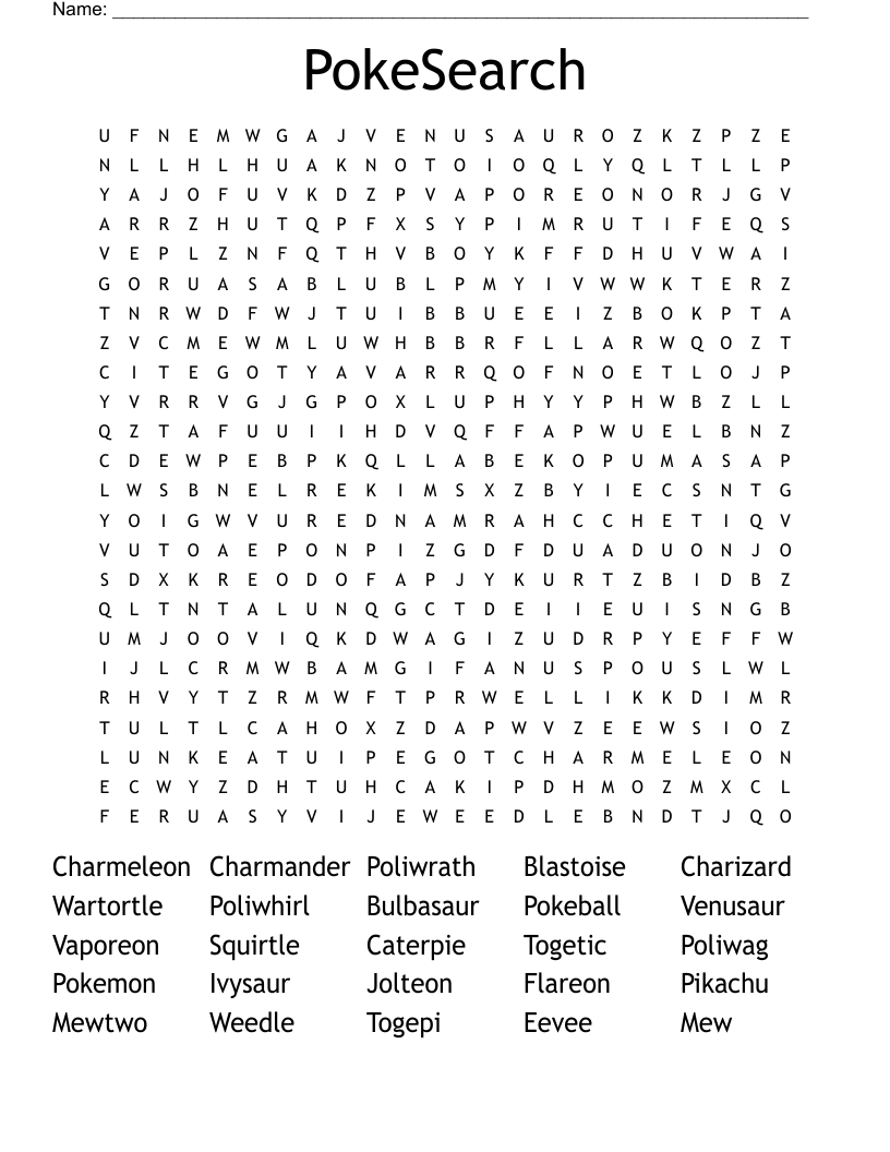 PokeSearch Word Search