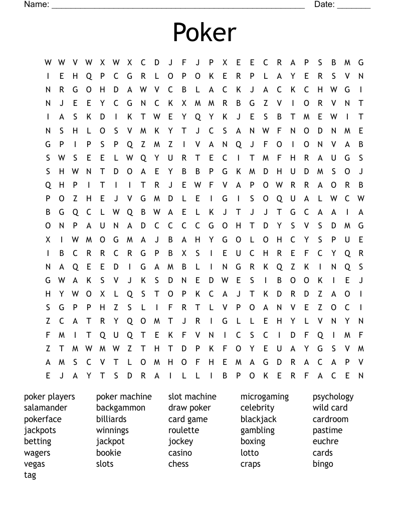 Poker Word Search