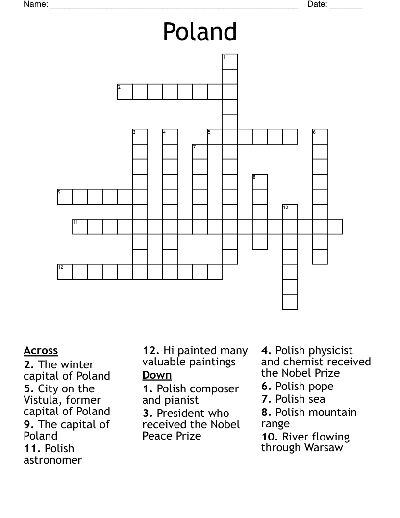 Poland Crossword