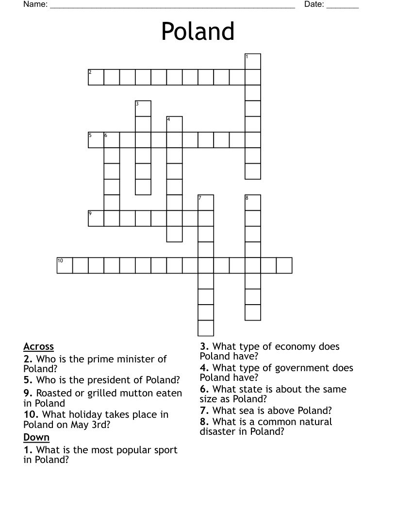 Poland Crossword