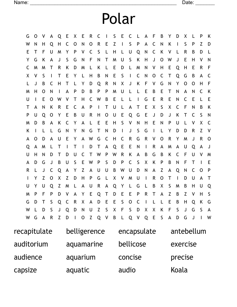 Polar Word Search