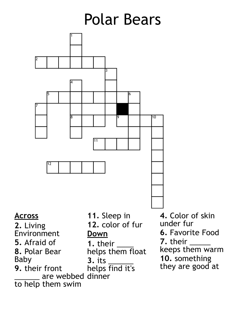 Polar Bears Crossword