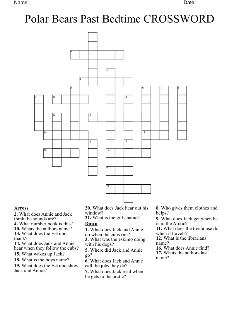 Polar Bears Past Bedtime CROSSWORD