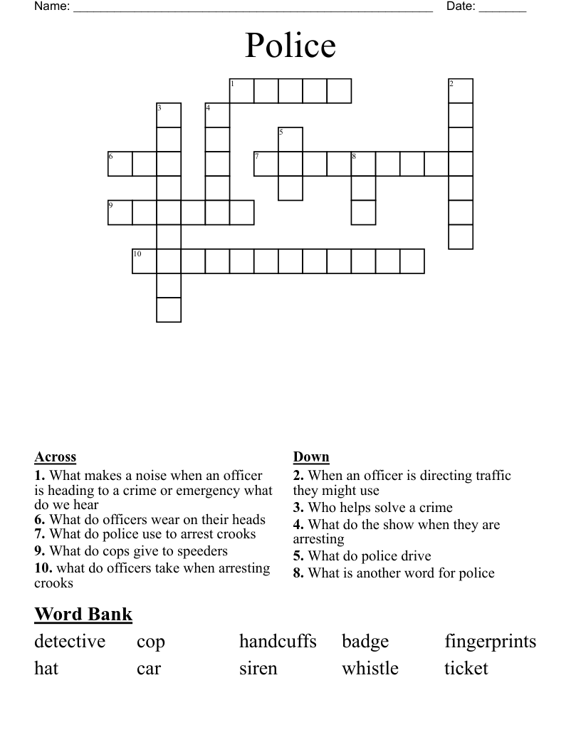 Police Crossword