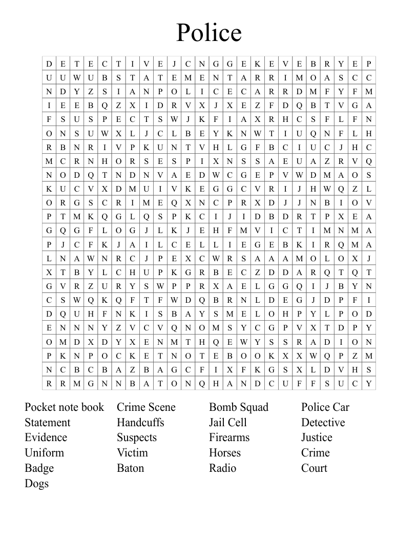 Police Word Search