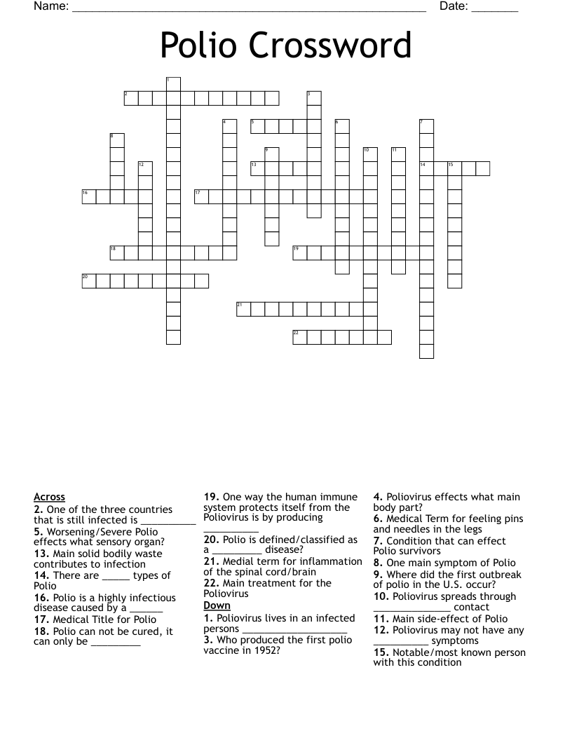 Polio Crossword