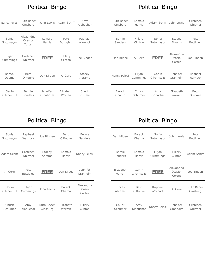 Political Bingo