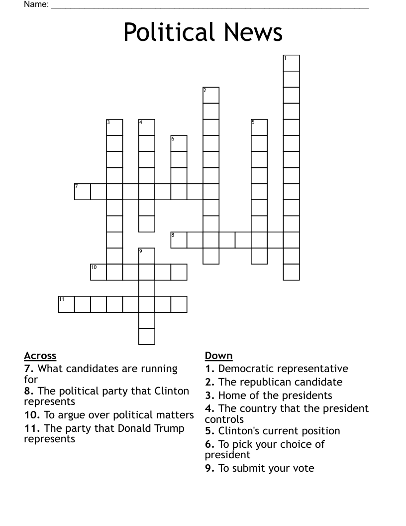 Political News Crossword
