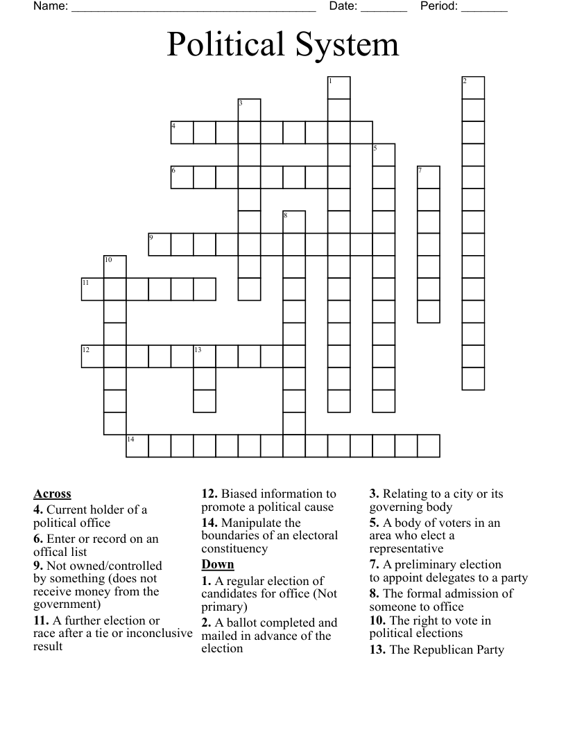 Political System Crossword