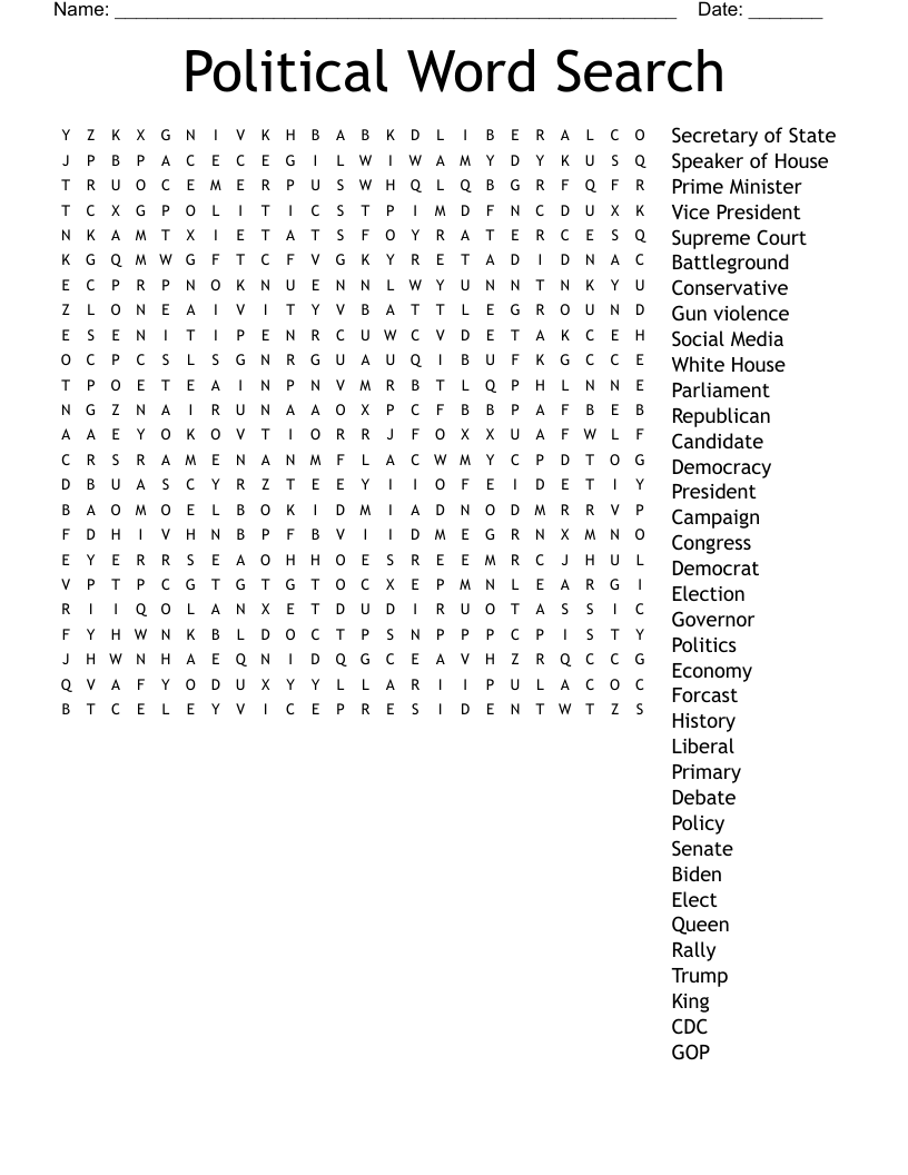 Political Word Search