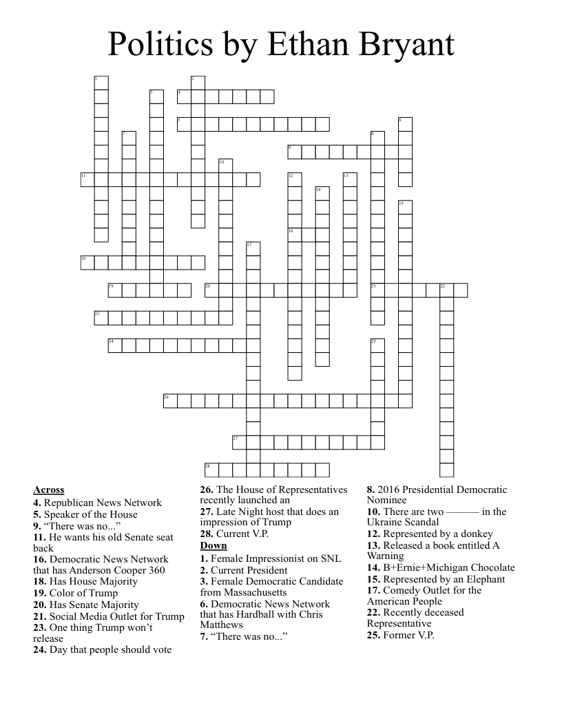Politics by Ethan Bryant Crossword