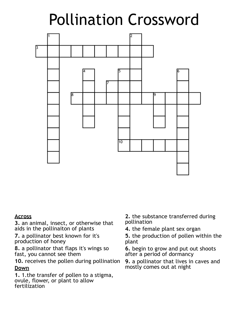 Pollination Crossword