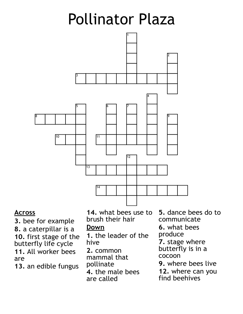Pollinator Plaza Crossword