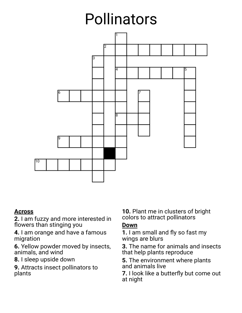 Pollinators Crossword