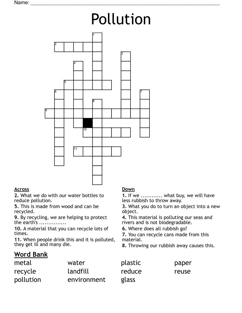 Pollution Crossword
