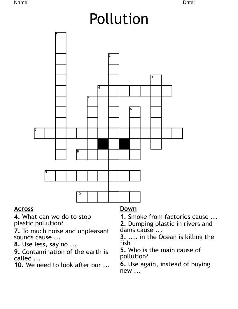 Pollution Crossword