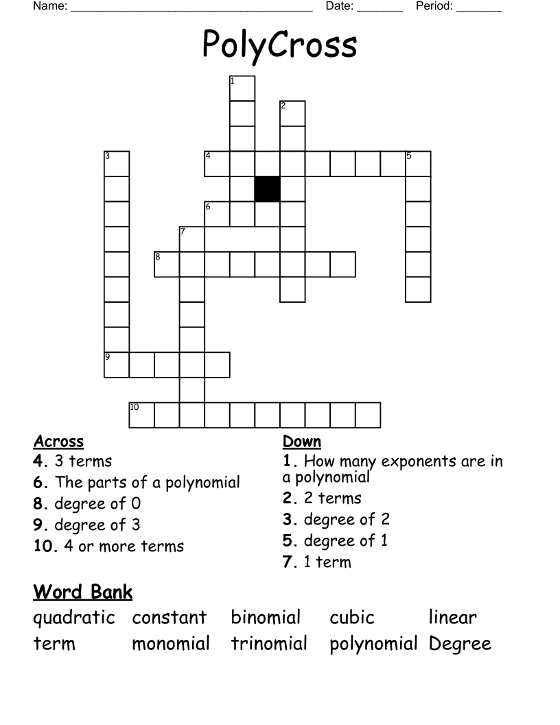 PolyCross Crossword