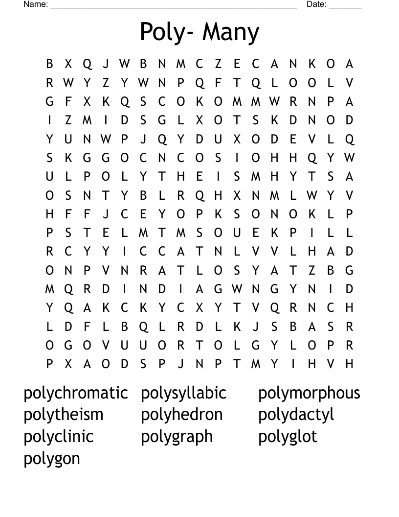 Poly- Many Word Search