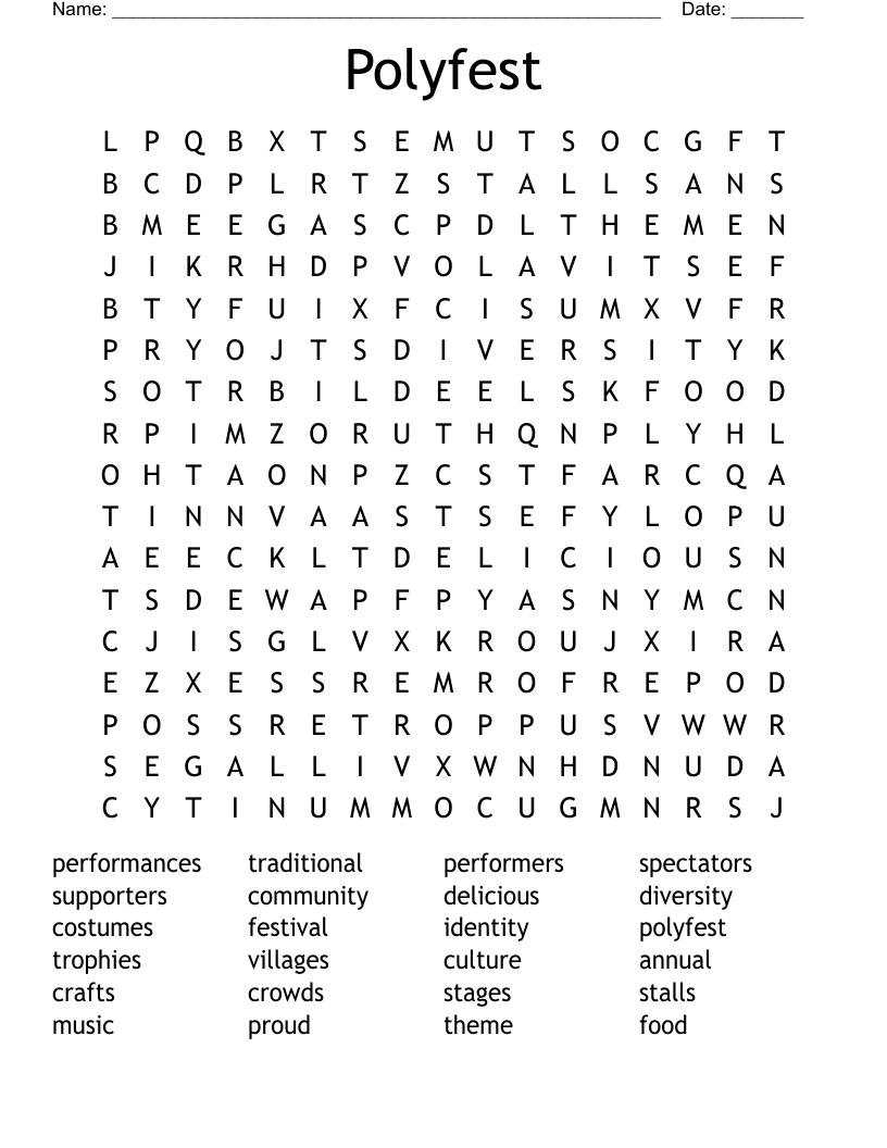 Polyfest Word Search