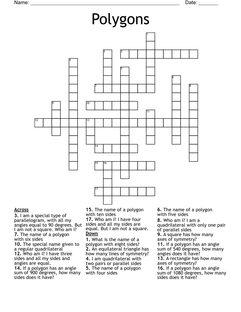 Polygons Crossword