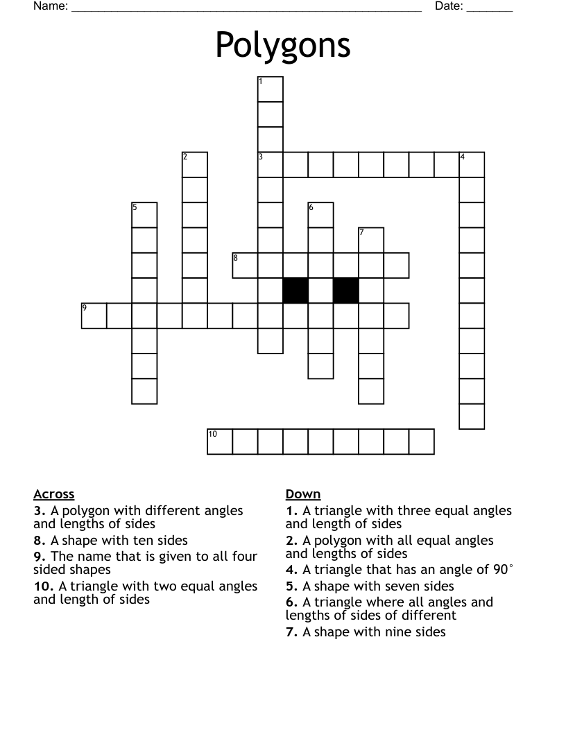 Polygons Crossword