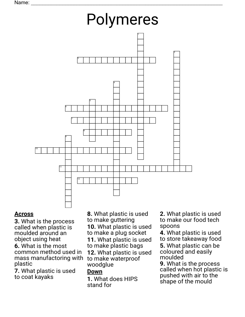 Polymeres Crossword