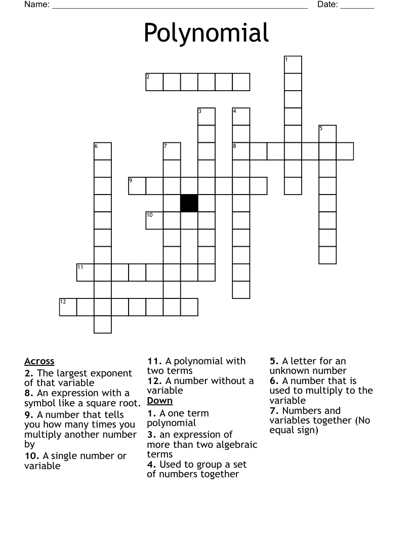 Polynomial Crossword