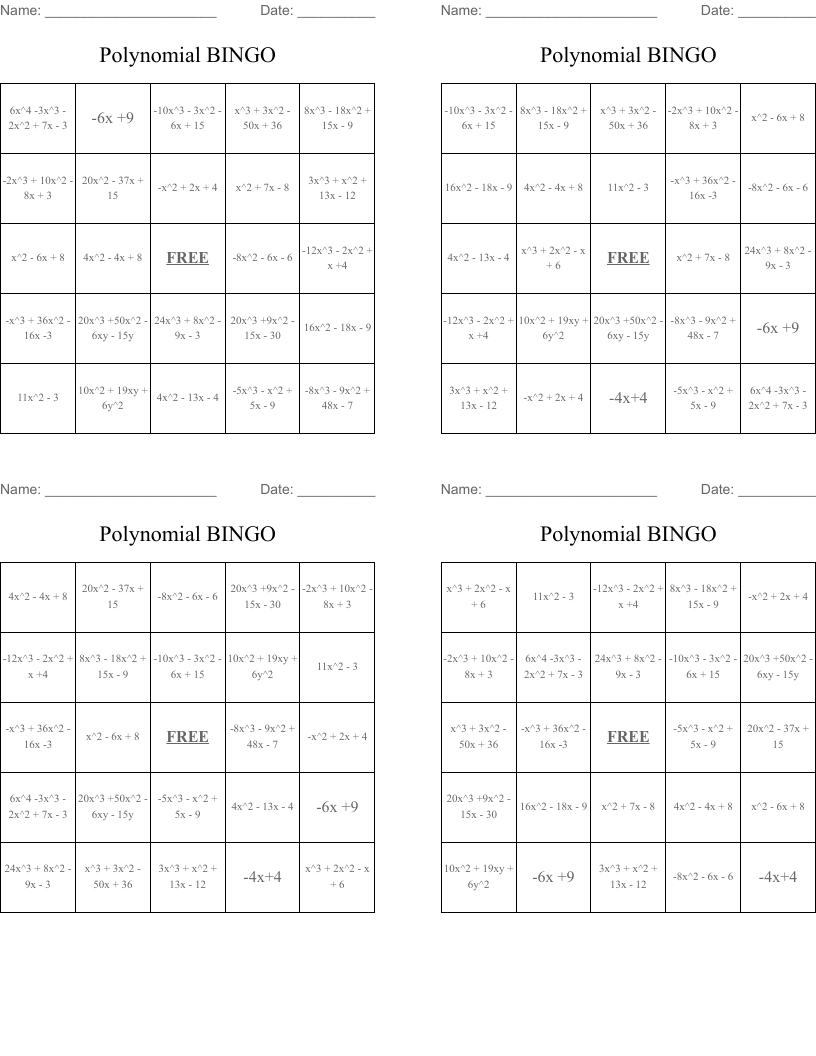 Polynomial BINGO