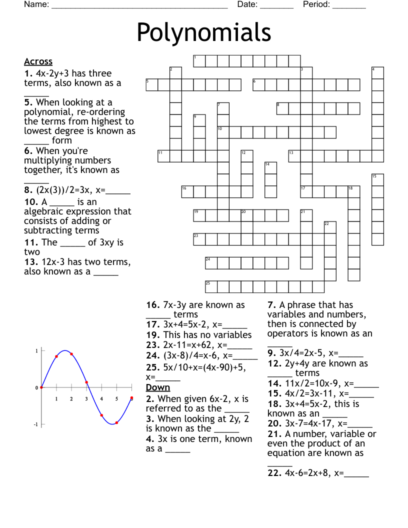 Polynomials Crossword