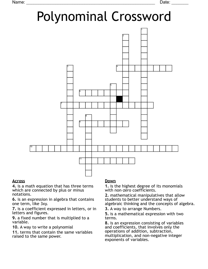 Polynominal Crossword