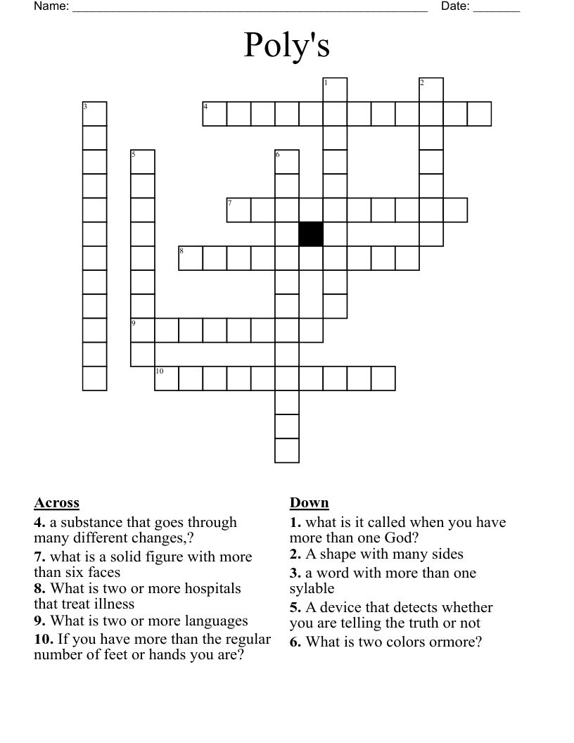 Poly's Crossword