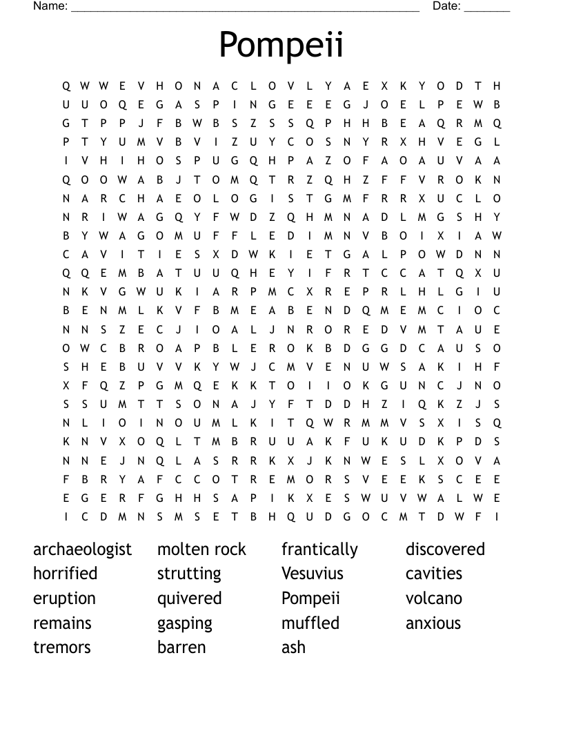 Pompeii Word Search