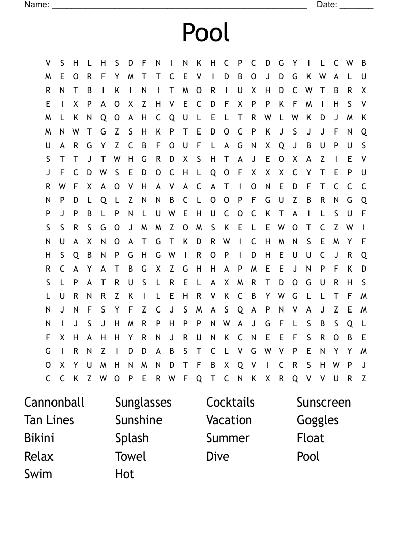 Pool Word Search