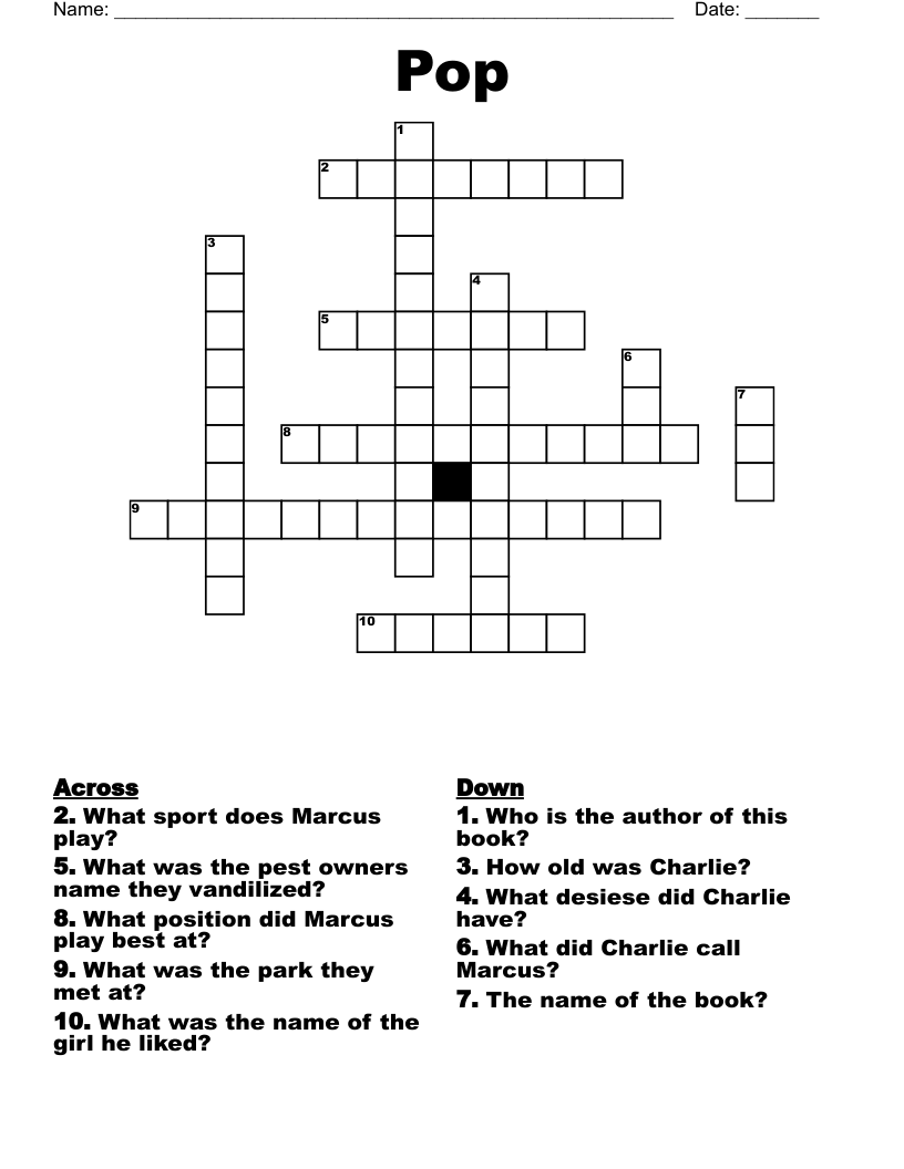Pop Crossword