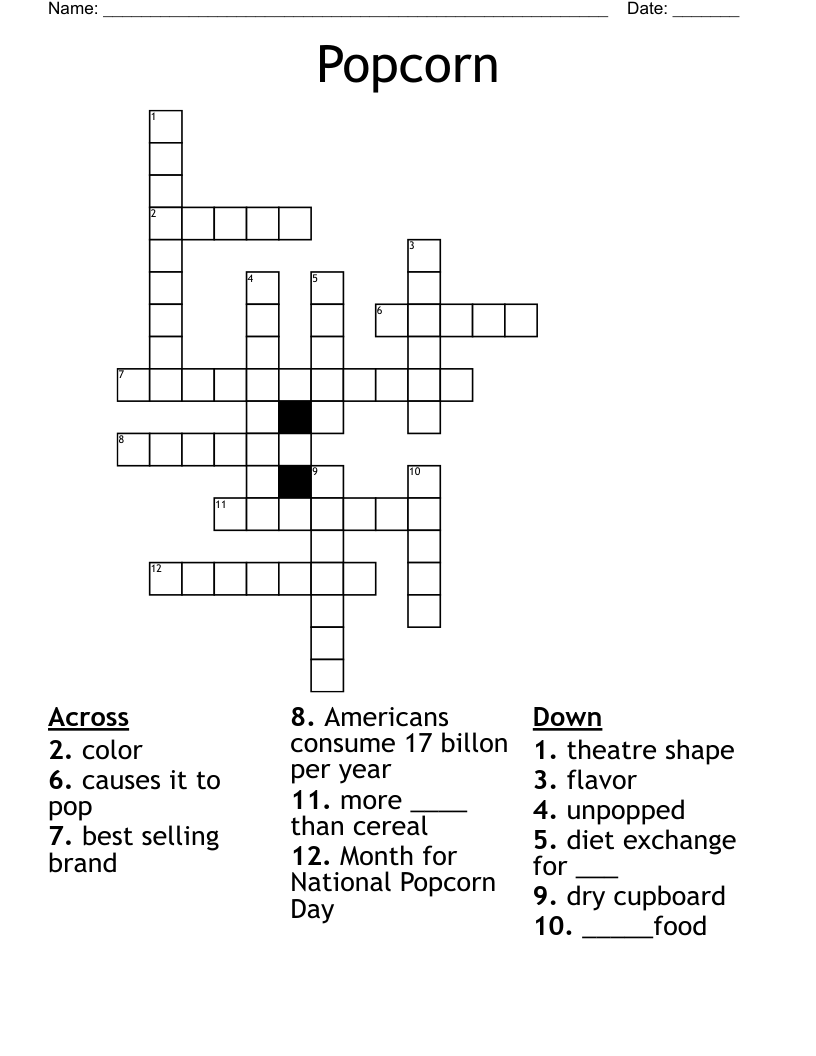 Popcorn Crossword