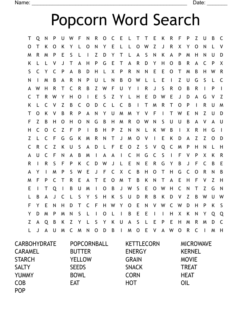 Popcorn Word Search