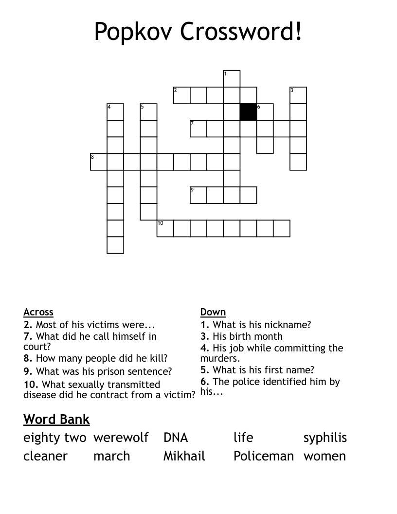 Popkov Crossword!
