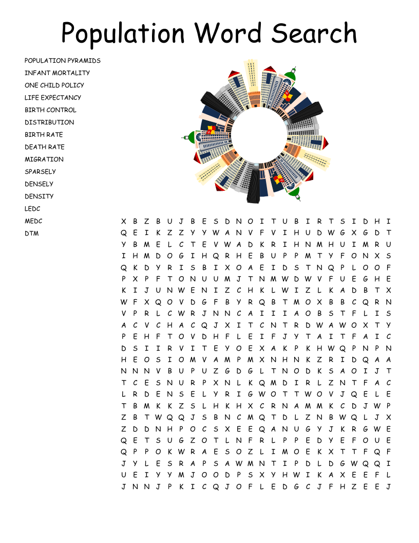 Population Word Search