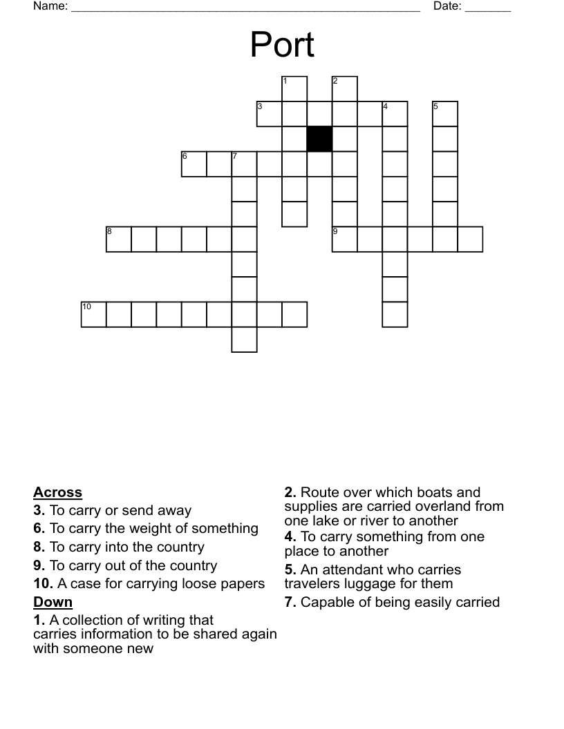 Port Crossword