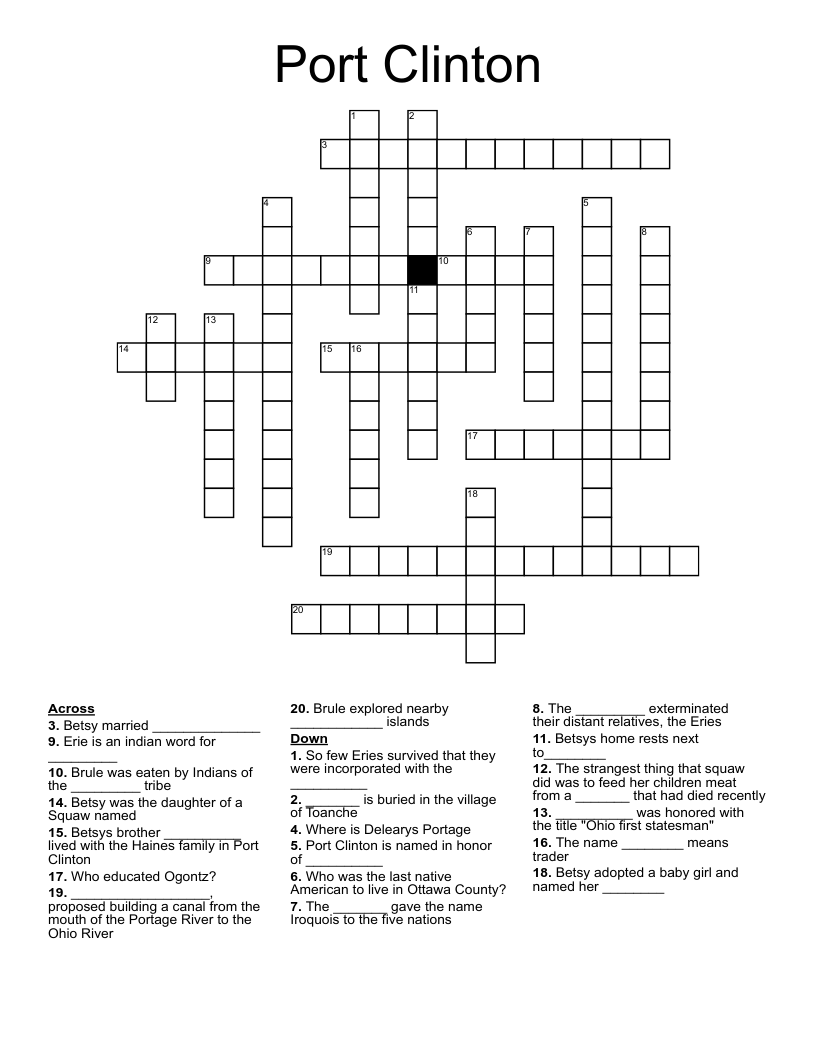 Port Clinton Crossword