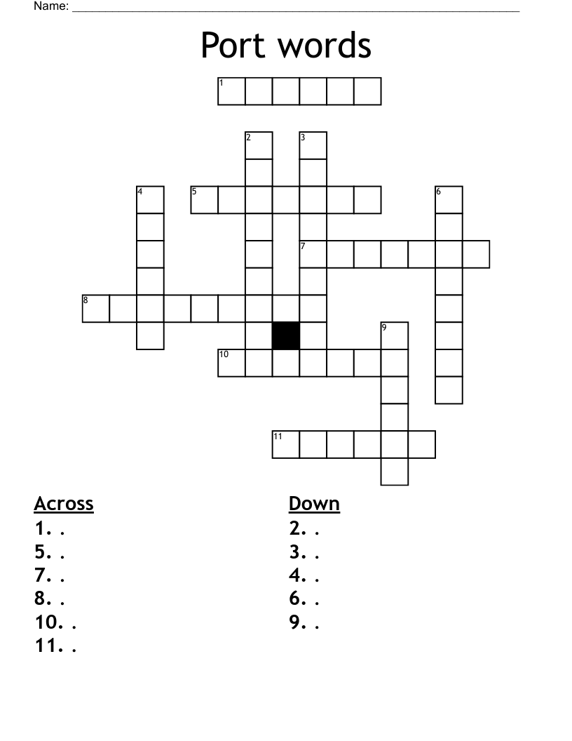Port words Crossword