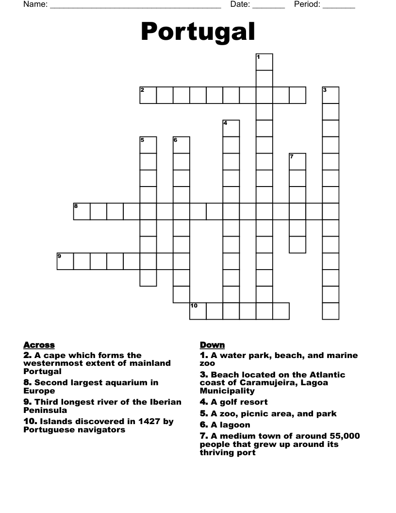 Portugal Crossword