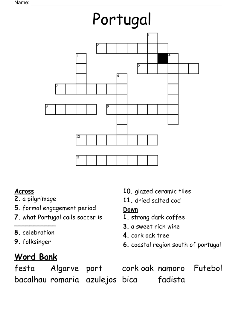 Portugal Crossword