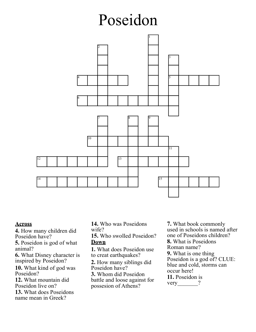 Poseidon Crossword
