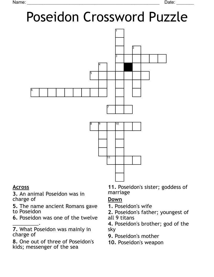 Poseidon Crossword Puzzle