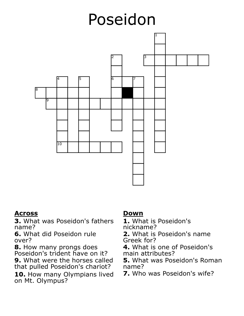 Poseidon  Crossword