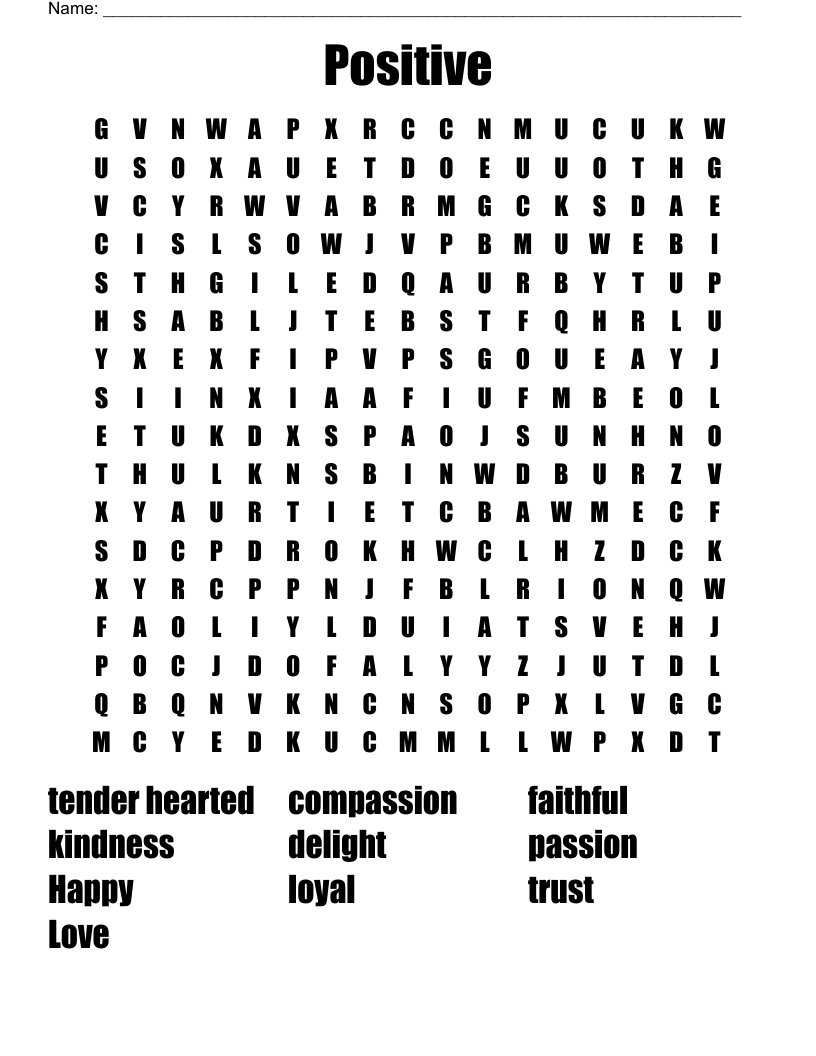 Positive Word Search