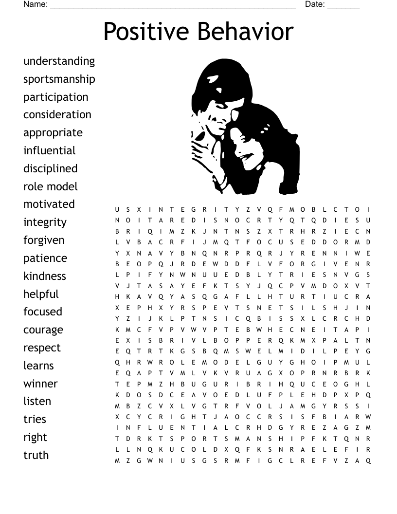 Positive Behavior Word Search