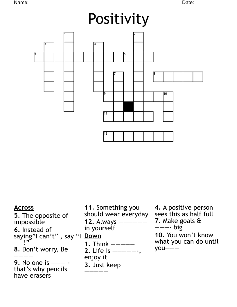 Positivity Crossword